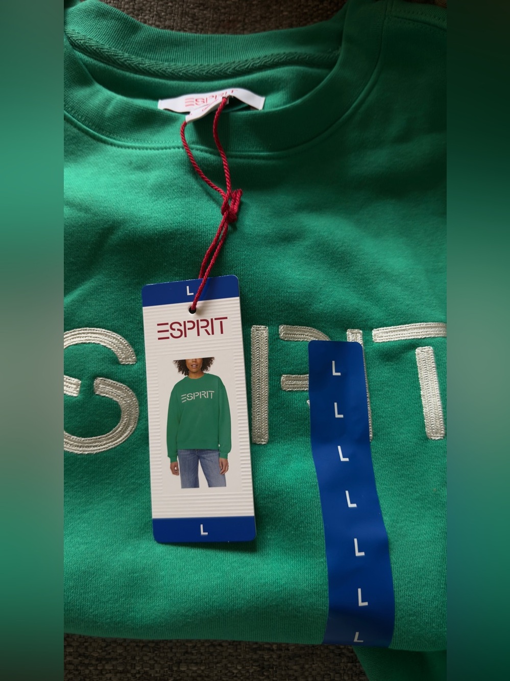 Esprit Green Logo Crewneck Sweatshirt - Picture 3 of 3